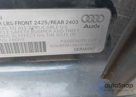 2010 Audi A4 2.0T Premium из США, поврежденный, VIN WAUEFAFL9AN038422
